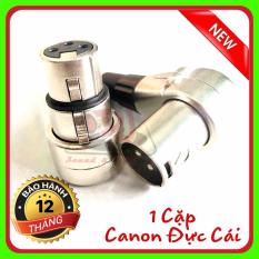 Combo 1 cặp Jack canon cong đực cái rắc canon đực cái giắt canon cong zắc âm thanh