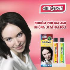 Nhuộm phủ bạc dược thảo Ami Seven Speedy Permanent Hair Color (60g/60g) – Hàn Quốc – loại tiết kiệm- màu S5R: Hạt dẻ ánh đỏ