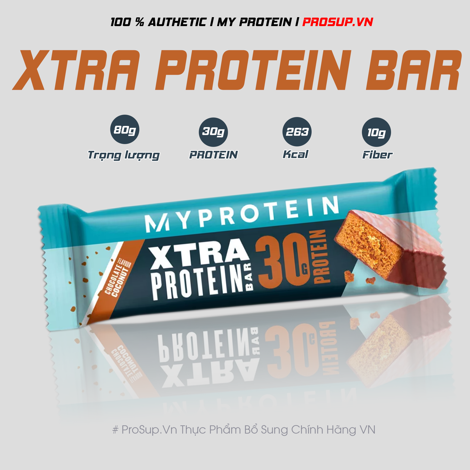 Xtra Protein - (80g/1 thanh) My Protein - Bar protein bữa ăn thay thế cung cấp 30g protein và năng...