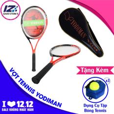 Vợt Tennis Yodiman dành cho người mới tập chơi tặng kèm dụng cụ tập bóng tennis