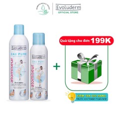 [Đơn 199k – Tặng quà] Bộ 2 sản phẩm xịt khoáng dưỡng da cấp ẩm Evoluderm Atomiseur Eau Pure 400ml và 150ml