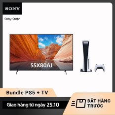 Combo Máy chơi game Sony PlayStation 5 (PS5) và Smart Tivi Sony 4K 55 inch KD-55X80AJ – Giao hàng từ 25.10