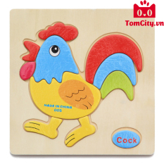 (Chủ đề vật nuôi) Bộ đồ chơi tranh gỗ ghép hình trí tuệ cho bé – Montessori