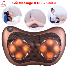 Gối Massage Hồng Ngoại 8 Bi 2 Chiều Cao Cấp Thể Thao, Gối Mát Xa Cổ Vai Gáy Kèm Phích Cắm Ô Tô Chính Hãng Amalife