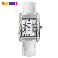 ĐỒNG HỒ NỮ SKMEI 1281 DÂY DA CAO CẤP MẶT CHỮ NHẬT ĐÍNH ĐÁ