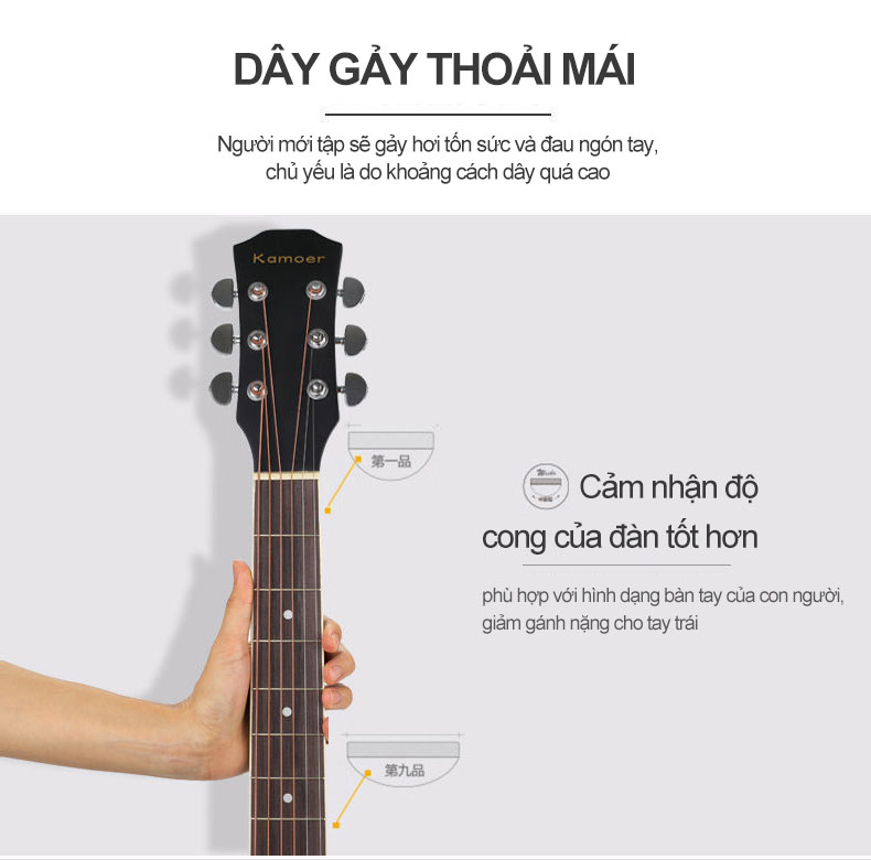 [HCM]Đàn guitar acoustic kamoer 38 inch dành cho người mới bắt đầu nam và nữ mới bắt đầu tập chơi...