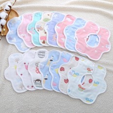 Yếm ăn dặm hình bông hoa cho bé 6 lớp, xoay 360 độ