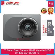Camera hành trình xe hơi ô tô Yi Smart Dash Car 1296P 2K kèm thẻ 32GB – phiên bản Quốc tế