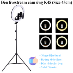 [HCM][ MẪU MỚI ] Đèn livestream cảm ứng K45 (Size 45cm), Mua Đèn Led LiveStream, Đèn Led LiveStream Loại Lớn Chụp Hình Sản Phẩm Đèn Led Hổ Trợ LiveStream – Trang Điểm – Size 45cm Đèn LED RING Thần Thánh make up BH uy tín 1 đổi 1.