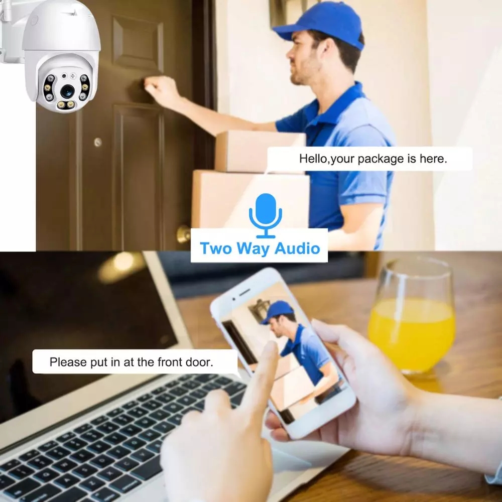 1080P iCSee CCTV Camera WiFi PTZ Dual lights waterproof Wireless IP Camera Security Outdoor CCTV P2P IR Night Vision 30M
