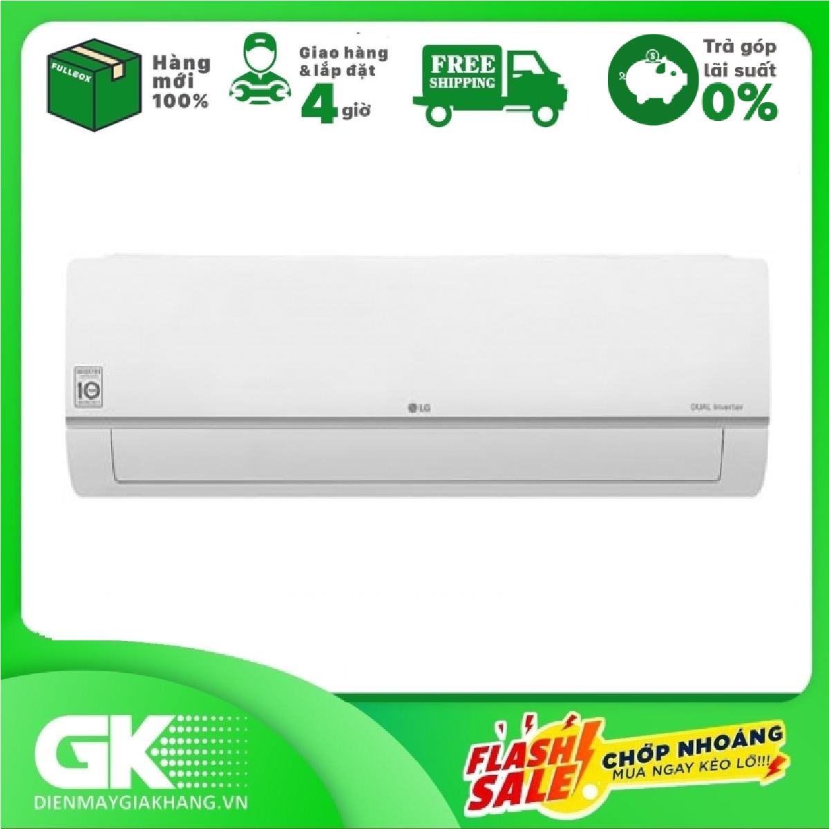 [Trả góp 0%]Máy Lạnh LG Inverter 1.5 HP V13ENS1
