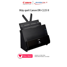 Máy quét Canon DR-C225 II Tốc độ scan: tối đa 25 trang/phút (trắng đen-màu, 200dpi) Độ phân giải: tối đa 600 x 600 dpi