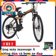 Xe đạp gấp địa hình MK ATW (Đen) + Tặng vật lý 4 miếng dán, khóa chống trộm và bơm xe