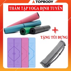 Thảm Tập Yoga Định Tuyến Da PU Cao Cấp + Tặng kèm túi đựng yoga – Thảm tập yoga chống trơn trượt, thâm hút mồ hôi nhanh