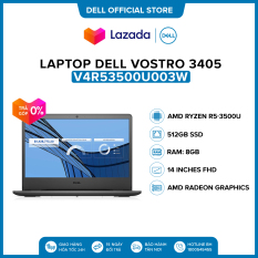 Laptop Dell Vostro 3405 14 inches FHD (AMD Ryzen R5-3500U / 8GB / 512GB SSD / AMD Radeon Graphics / Win 10 Home SL) l Black l V4R53500U003W l HÀNG CHÍNH HÃNG