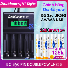 Bộ Sạc Pin AA AAA UK93B Doublepow – Pin Dung Lượng Cao 3200mAh Cho Micro Karaoke, thiết bị điện tử công suất lớn