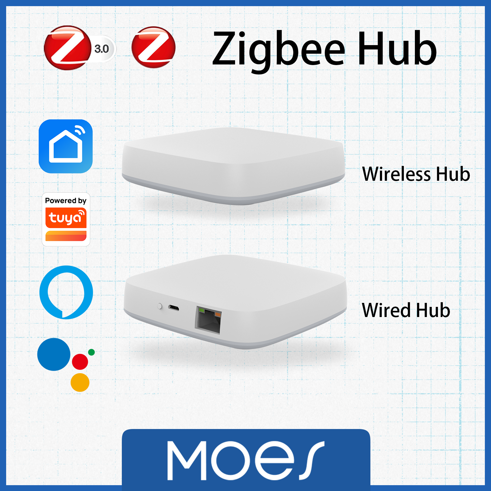 【COD】MOES Tuya Cổng Thông Minh ZigBee 3.0 Bộ Điều Khiển Từ Xa Không Dây Thông Minh Bằng Ứng Dụng Cuộc Sống Thông Minh, Sử Dụng Được Với Alexa Home