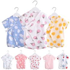 Body yukata cotton ngắn tay cho bé trai bé gái 0-12 tháng Hàng Quảng châu xuất Nhật (áo liền quần, bodysuit cho bé) TTS400
