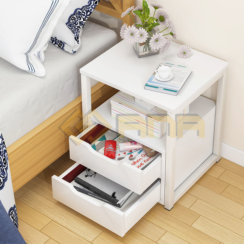 Tủ đầu giường FUNA phong cách CHÂU ÂU, có 2 ngăn kéo đựng đồ, khung sắt sơn tĩnh điện cao...