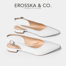 Giày nữ, giày cao gót slingback Erosska mũi nhọn cao 2cm thời trang kiểu dáng basic – EL001 (WH)