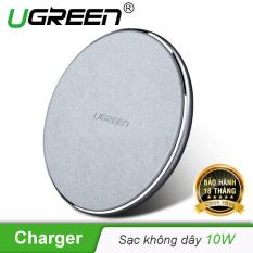 Sạc không dây công nghệ Qi 10W, sử dụng cho các dòng điện thoại iPhone Xs Max, XR, X, 10, 8 Plus, 8, Samsung Galaxy S10 S9 Plus Note 9 Note 8 S8 Plus S7 Edge S6 Edge Note 5, LG G7 Thin Q UGREEN CD181 – Hãng phân phối chính thức
