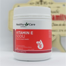Healthy Care Vitamin E [Úc] – Hộp 200 Viên 500Iu- Viên Uống Đẹp Da, Hỗ Trợ Sức Khỏe Tim Mạch