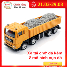 Xe mô hình đồ chơi trẻ em xe tải chở đồ KAVY hơp kim sắt và nhựa nguyên sinh an toàn, chi tiết sắc sảo bền, đẹp, có thể trưng bày kèm 2 mô hình cục đá