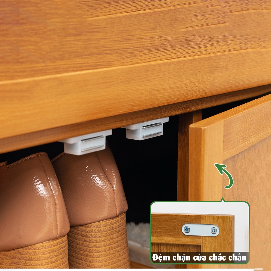 Tủ để giày dép gỗ tre tự nhiên Vango V11 hiện đại, sang trọng, sơn phủ bóng chống nước, chống...
