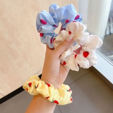 Dây buộc tóc scrunchies Dâu tây Hàn Quốc cute vải hoa quả nhiều màu dễ thương CT6