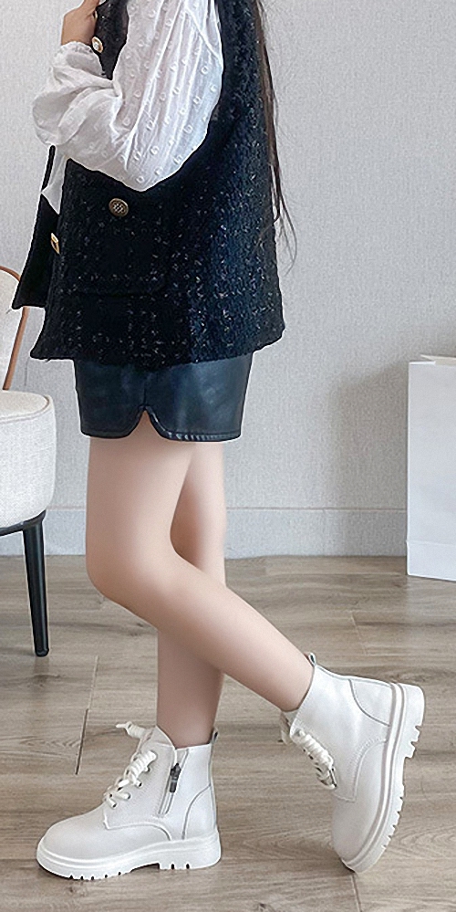 Giày bốt bé gái khóa kéo , đế mềm , phong cách Hàn Quốc TL38