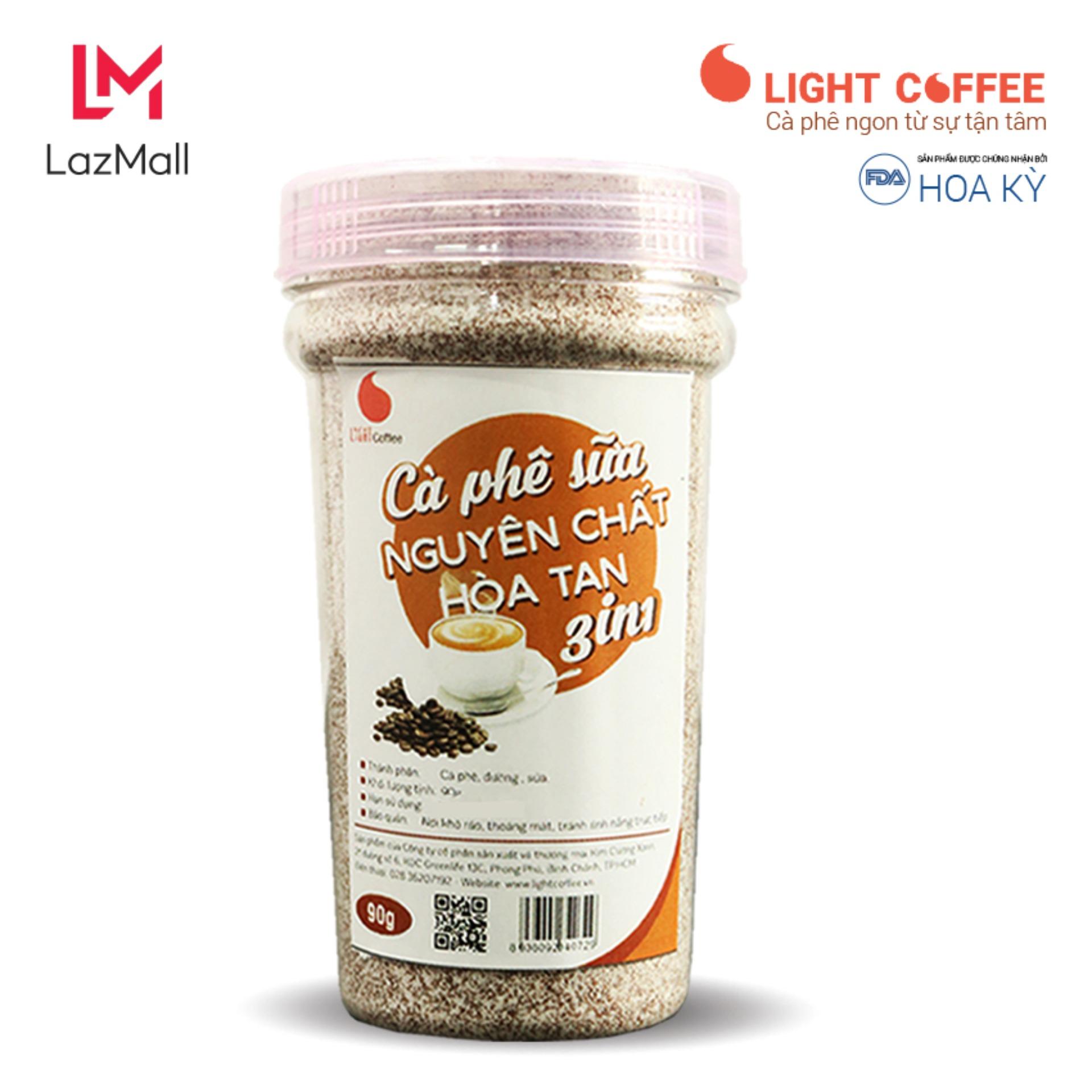 Cà phê sữa 3in1, không hương liệu Light Coffee - Hũ 90gr