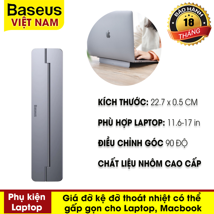 Giá đỡ máy tính Baseus Papery Notebook Holder có thể điều chỉnh gấp di động dùng cho MacBook Pro Air...