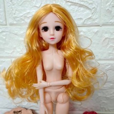 Búp bê 36cm trơn cơ thể 21 khớp tóc dài và dày (tặng kèm giày)