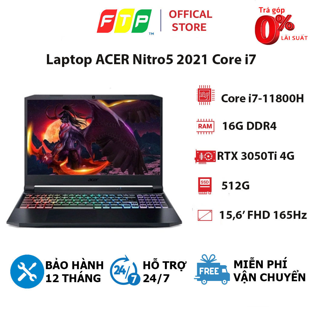 Acer Nitro 2021, 17 Inch/i7 gen11/RTX 3050Ti