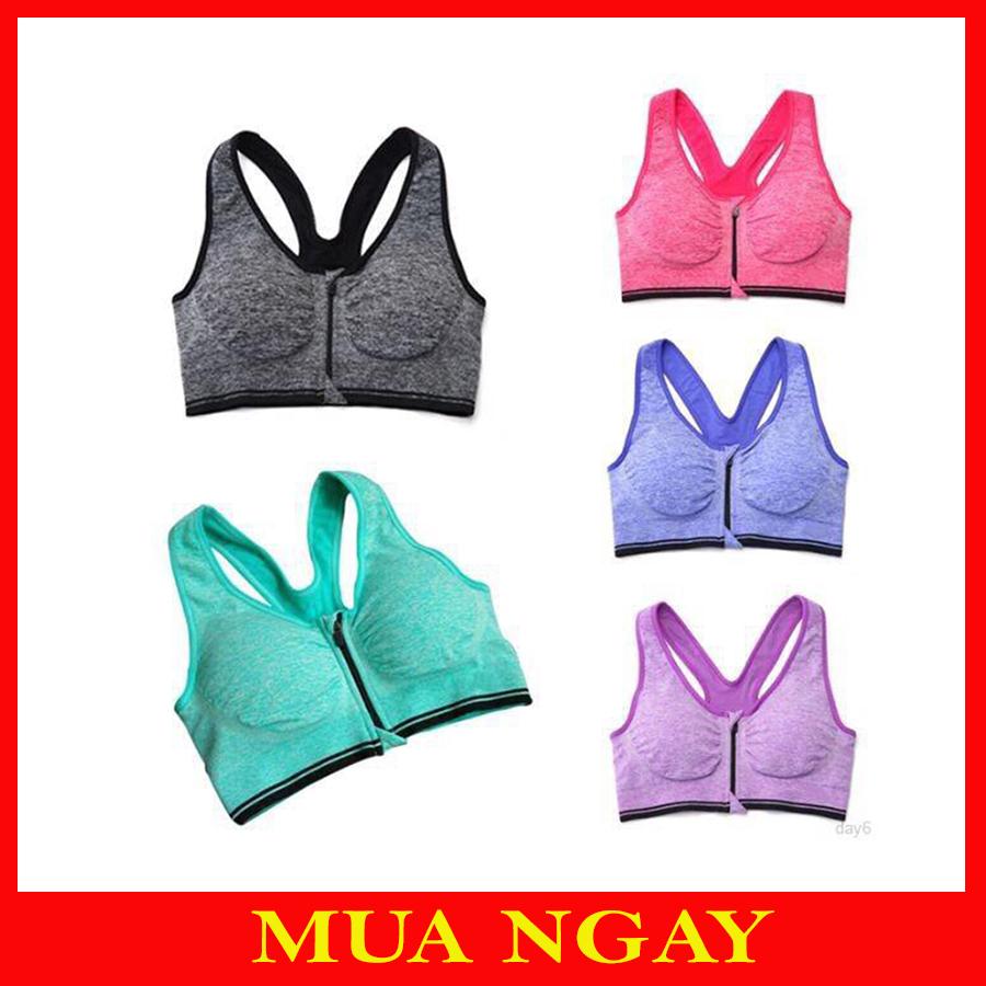 Áo Tập Gym, Thể Thao, Yoga Khóa Kéo Trước Mút Đệm Cao Cấp BT63