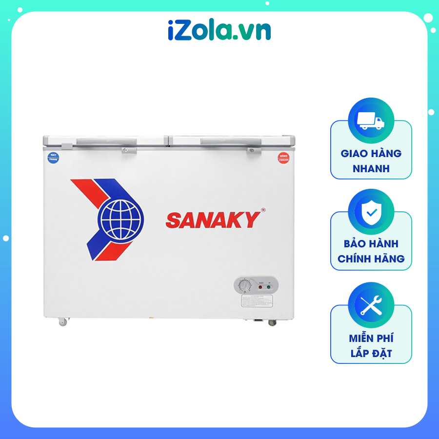 [Giao tại HCM] Tủ Đông Sanaky VH-285W2 285 lít – Công nghệ làm lạnh nhanh Compressor – Nút điều chỉnh xoay tròn dễ sử dụng – Bánh xe bền bỉ chịu lực cao
