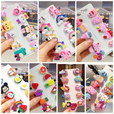 Set 10 Kẹp Tóc Hoạt Hình Dễ Thương Cho Bé, Kẹp Tóc Xinh Xắn Phong Cách Hàn Quốc Cho Bé