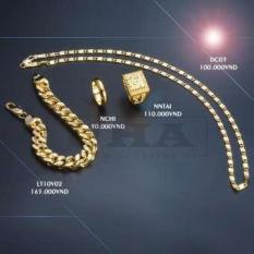 Combo trang sức nam 3 món ( Dây chuyền dẹt hoa văn+ Lắc tay + Nhẫn chữ Phúc ) mạ vàng 18k cực sang chảnh