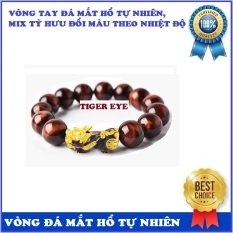 Vòng tay đá mắt hổ tự nhiên nâu đỏ cao cấp, mix tỳ hưu đổi màu theo nhiệt độ cơ thể size 14 ly, 12 ly, 10 ly, vòng phong thủy tốt cho sức khỏe, mang lại may mắn tài lộc