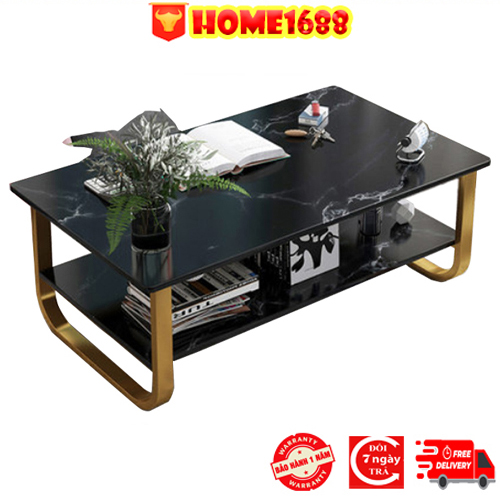 {XẢ HÀNG TRONG 3 NGÀY} Bàn Trà Sofa, Bàn Trà Kiểu Nhật 2 Tầng, Họa Tiết Cẩm Thạch Giả Đá...