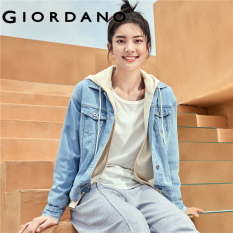 Áo khoác Jacket nữ cổ bẻ chất cotton phối túi thời trang thu đông Giordano Free Shipping 05371718