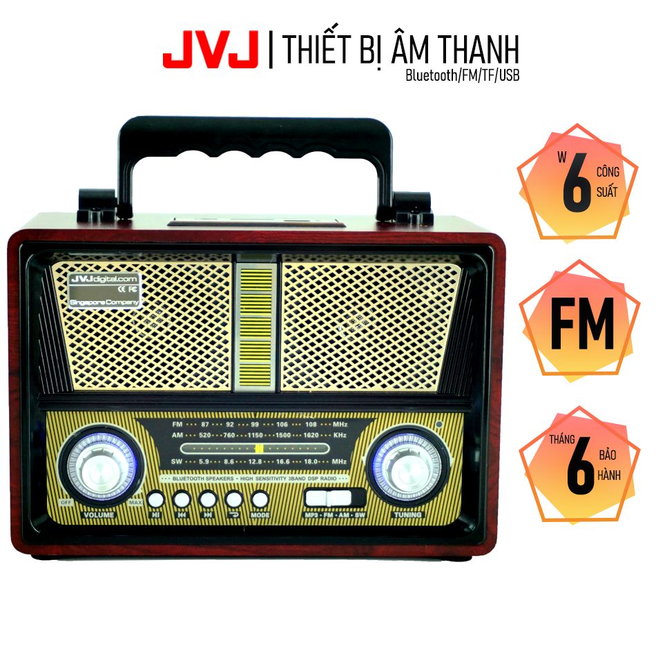 Radio cổ Retro Loa đài FM/Bluetooth KMA MD1802BT JVJ kiểu dáng cổ điển - Hỗ trợ FM / AM /...