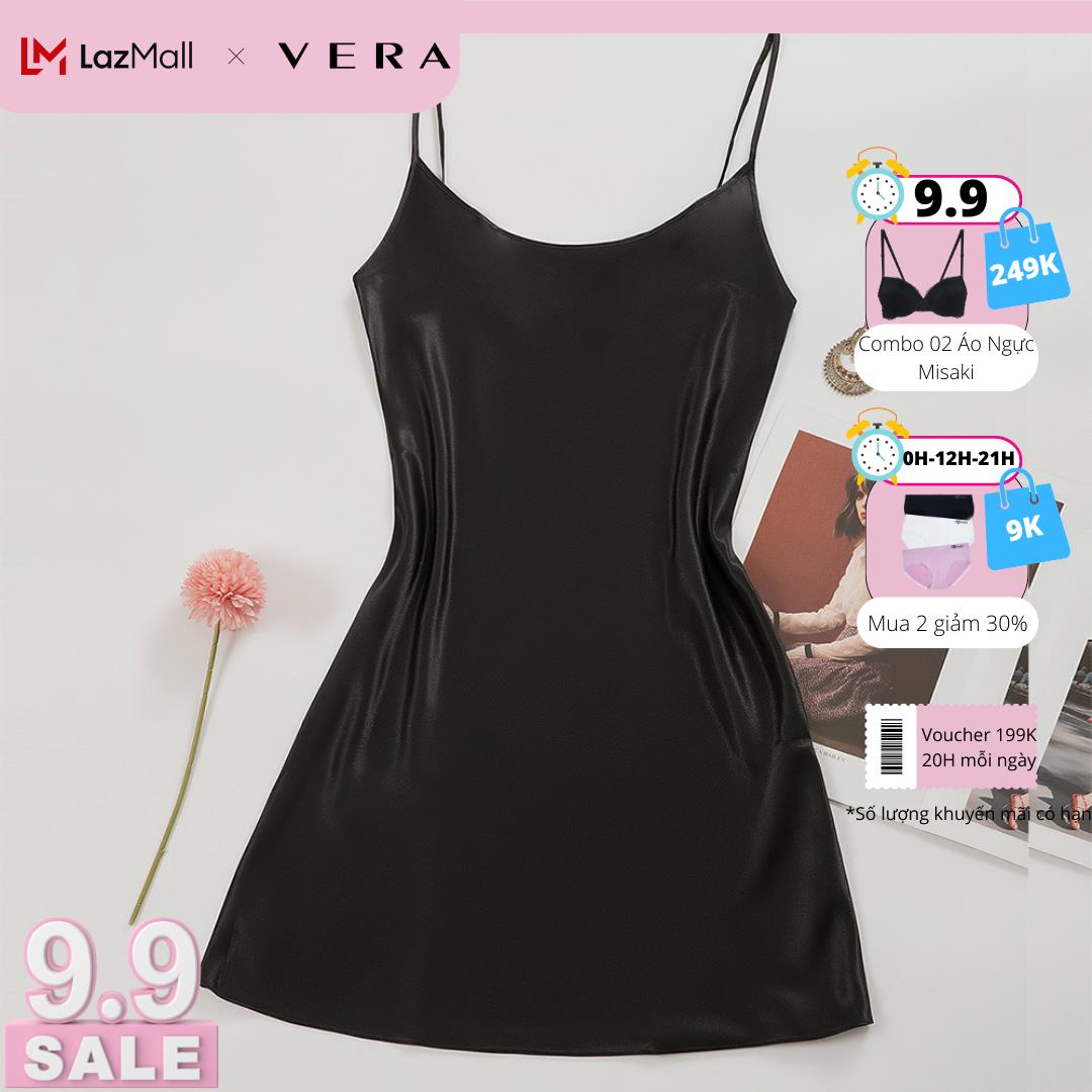 Đầm ngắn Vera Satin trơn - V0463