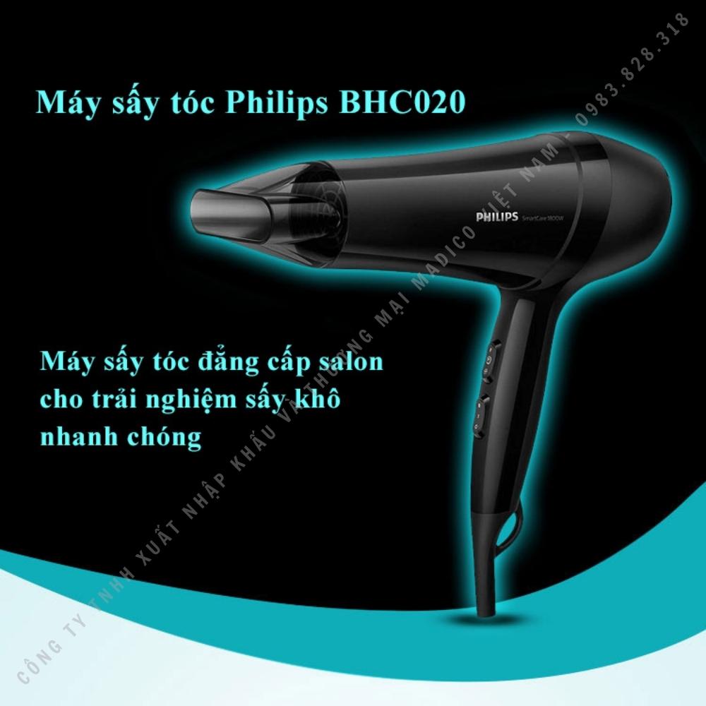Máy sấy tóc Philips BHC020 2 chiều nóng lạnh 1800W kèm đầu tản nhiệt - BH 24 tháng - Madico...