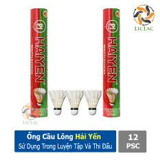 Ống cầu lông Hải Yến 12 quả (xanh lá – đỏ) cầu lông sử dụng thi đấu hàng Việt Nam chất lượng cao – LICLAC