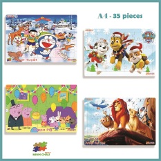[HCM]Tranh xếp hình 35 mảnh khổ A4 20x30cm – đồ chơi trí tuệ cho bé từ 2 tuổi – Bộ sưu tập hoạt hình