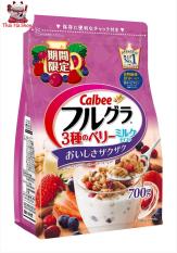 Ngũ cốc Calbee 700G Màu Hồng: Hạnh Nhân, Việt Quất, Berry, Dâu, Yến Mạch…Date T5.2019