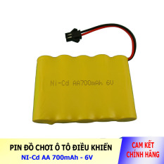 Pin Ni-Cd 6V 700mAh cổng SM dành cho xe đồ chơi ô tô điều khiển (vàng)