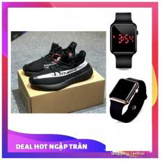 Giày thể thao nam siêu thoáng Sportmax SPM905626D OFF WHITE (Viền Trắng) + Tặng Đồng hồ Led táo thời trang thể thao hot