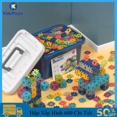 Đồ chơi trẻ em hộp xếp hình gồm 600 chi tiết cho bé lắp ráp phát triển tư duy thoả sức sáng tạo
